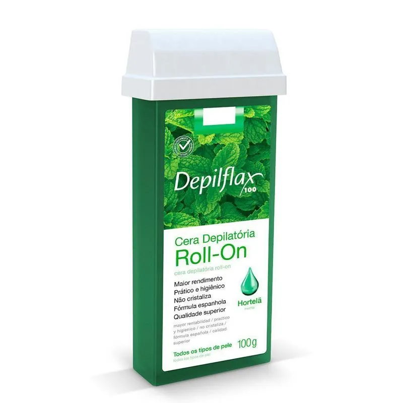Depilflax - 02 Refil Cera Roll On Hortelã 100g