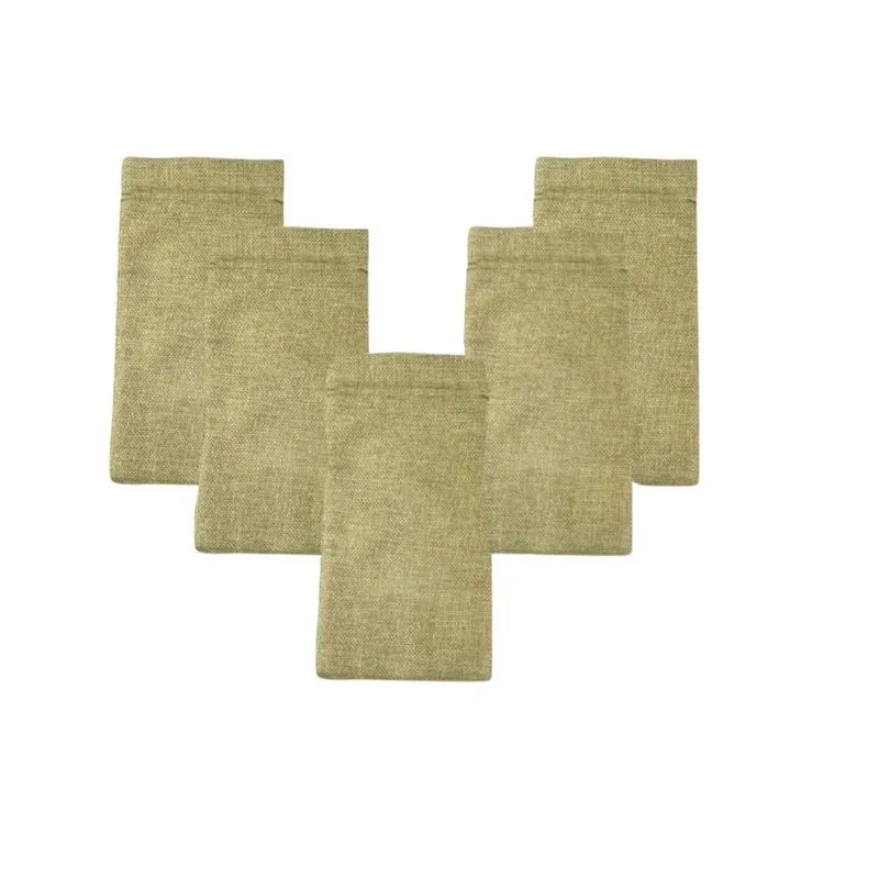 Saco De Juta Com Cordão 09x17,6cm Juta Cru Com 10 Unidades