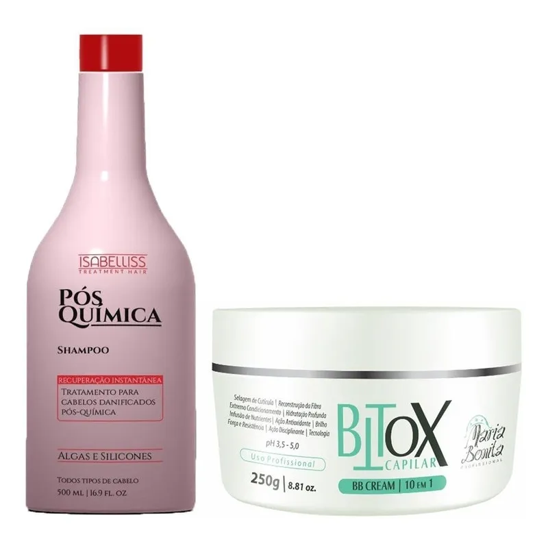 Kit Escova Btox Alisamento Profissional Tratamento Brazilian