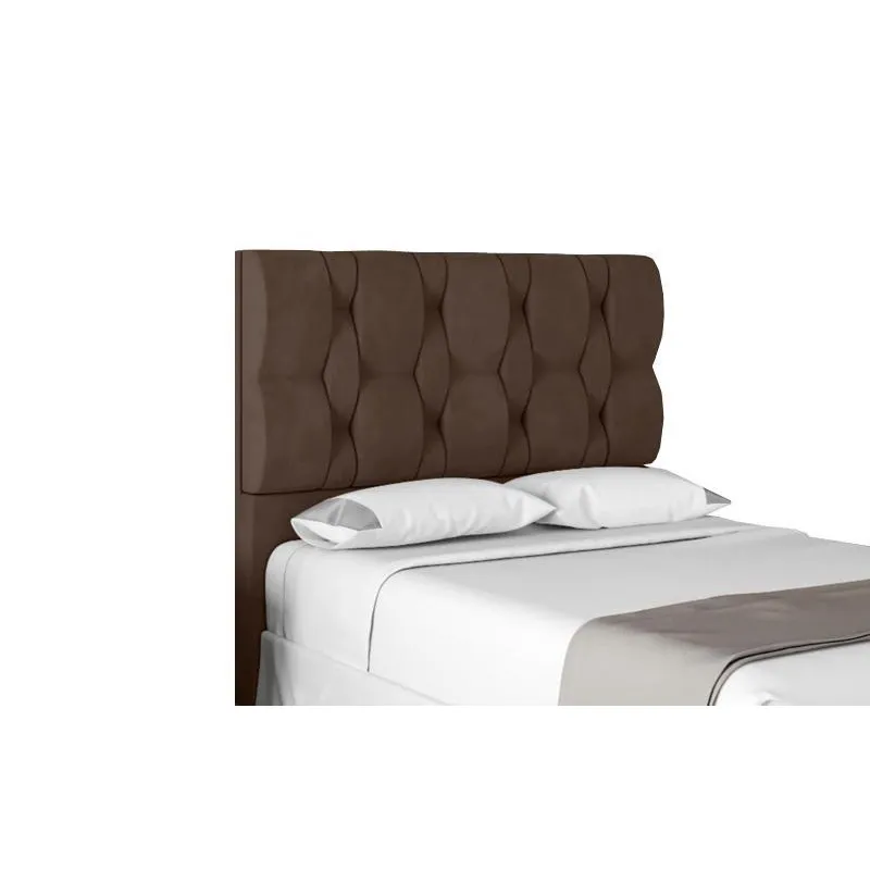 Cabeceira Para Cama Box Spezia Casal 1,40cm Veludo Marrom - FdECOR