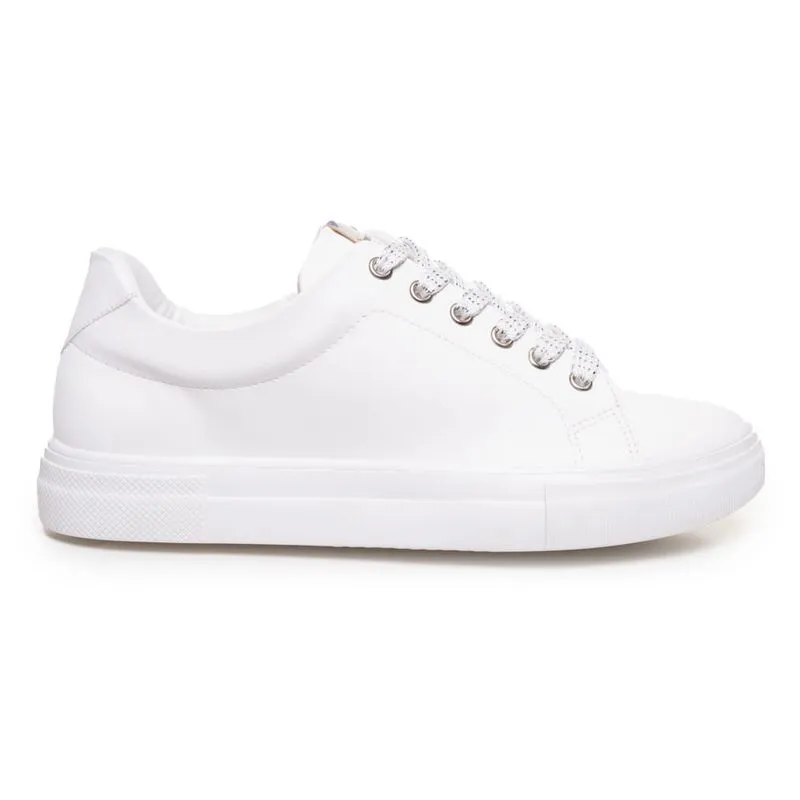 Tênis Casual Quiz Brilho Feminino Branco 35