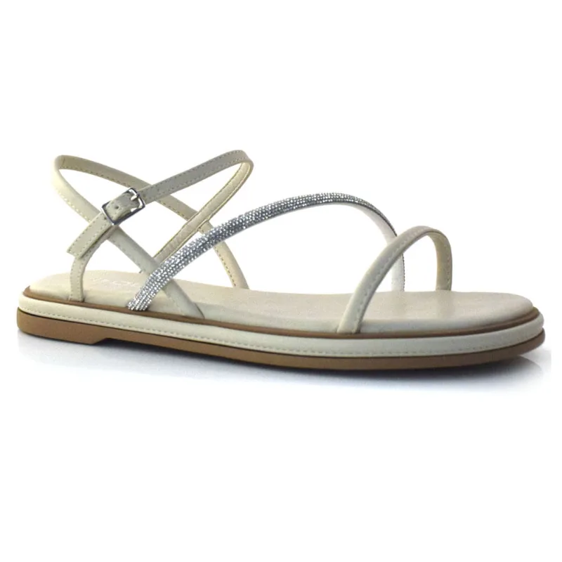 Sandália Rasteira Feminina Quiz Off White 63-1931-19 37