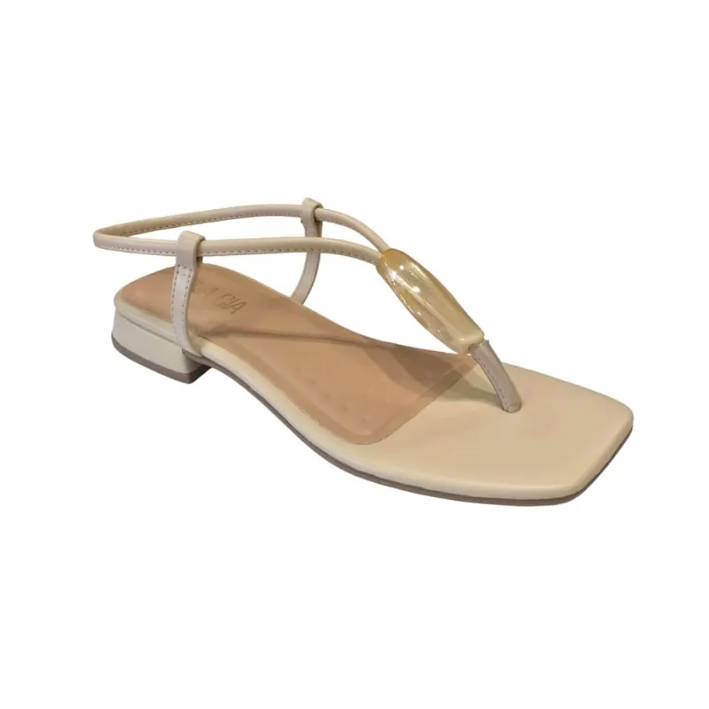 Sandália Fem Sua Cia Salto Baixo Napa Soft Areia 8372.16259 39 / Bege