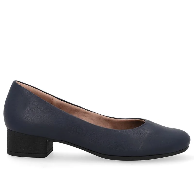 Scarpin Couro Azul Básico 39