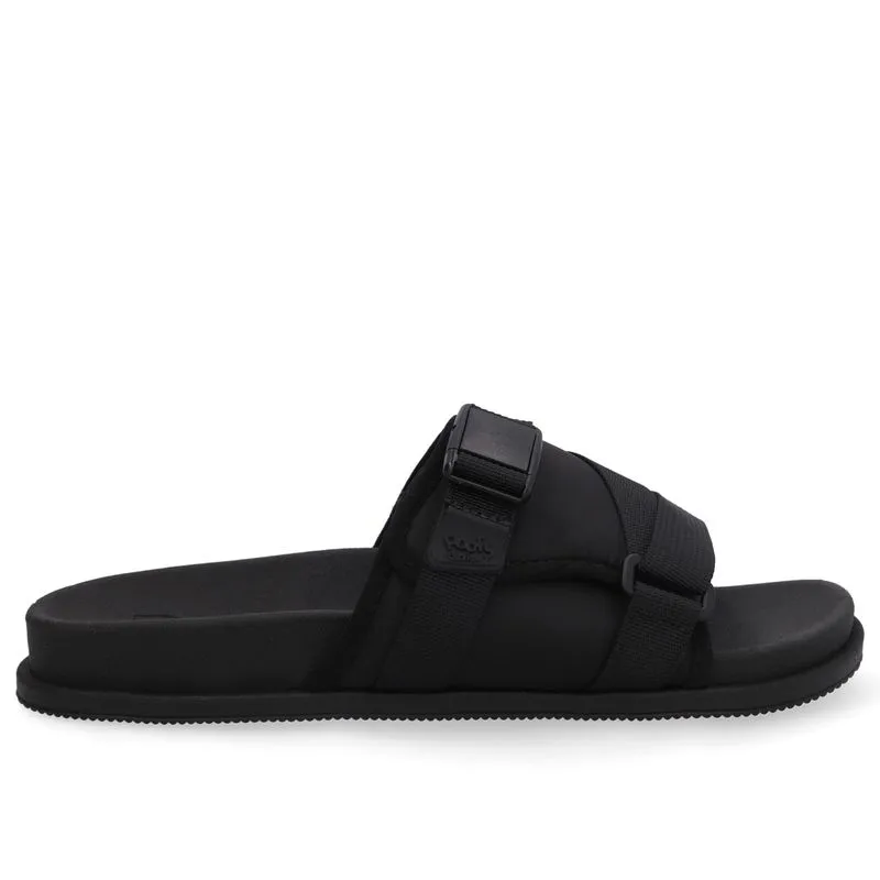 Slide Plataforma Poofy Preto Tira Nylon 38