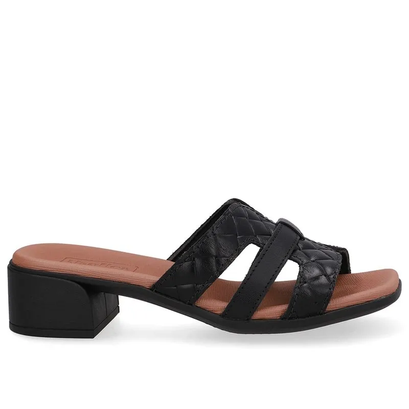 Tamanco Maxi Tressê Couro Preto 40