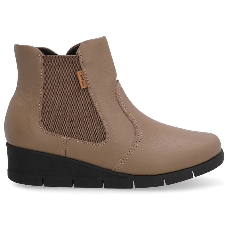 Bota Couro Marrom Elástico 35
