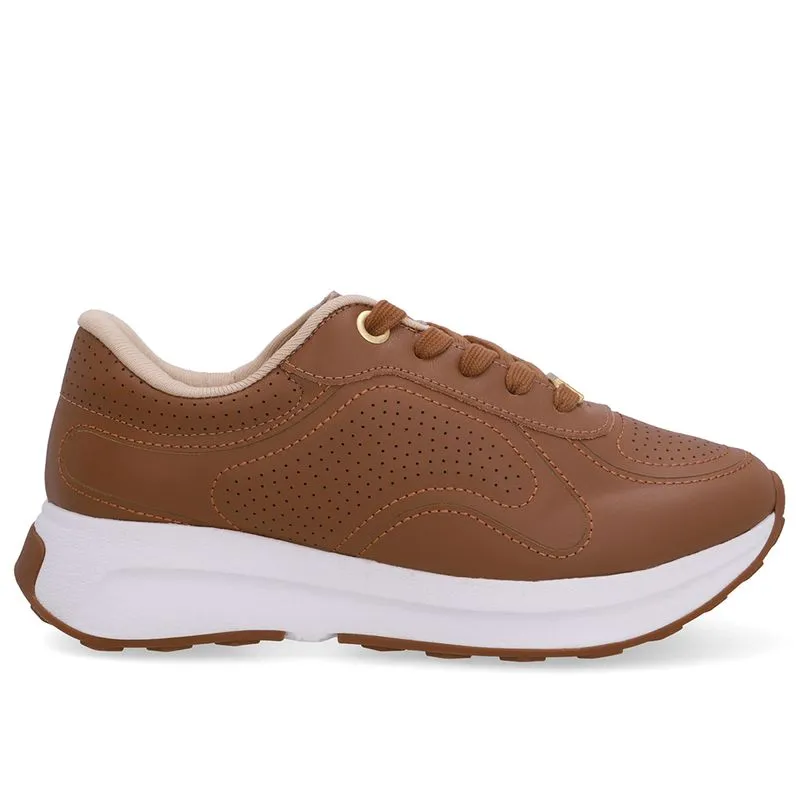 Tênis Casual Couro Marrom Canela 39