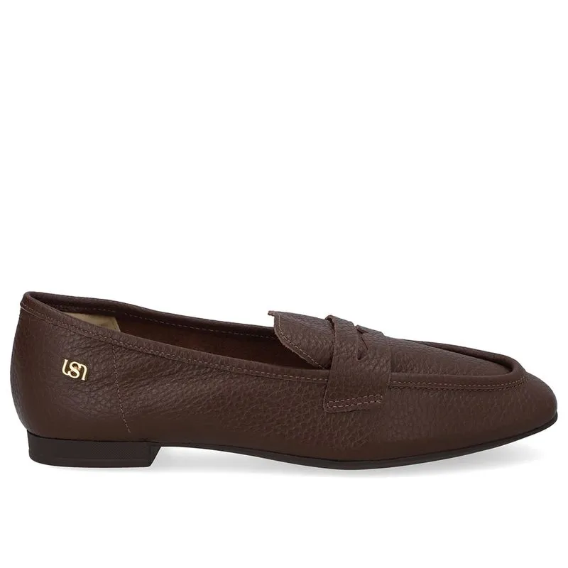 Loafer Couro Marrom Pinhão Básico 35