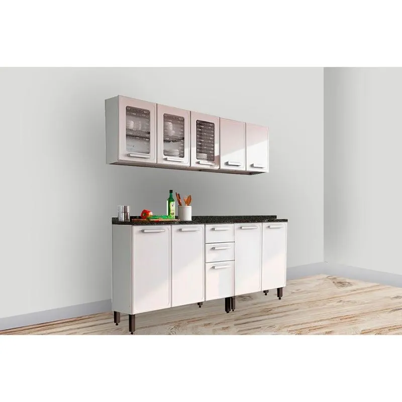 Cozinha Completa Gourmet 4 Peças (2Aéreos+2Balcões) C4P71 Branco - Bertolini
