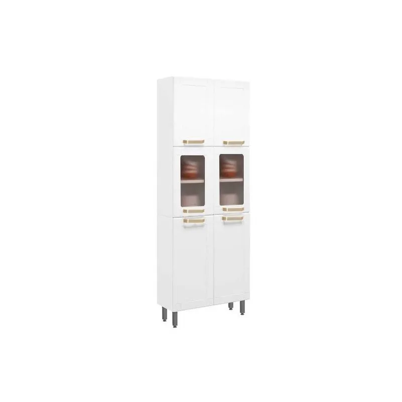 Paneleiro de Cozinha Modulado Colors 6037 c/ 6 Portas (2 c/ Vidro) 70cm Branco - Bertolini