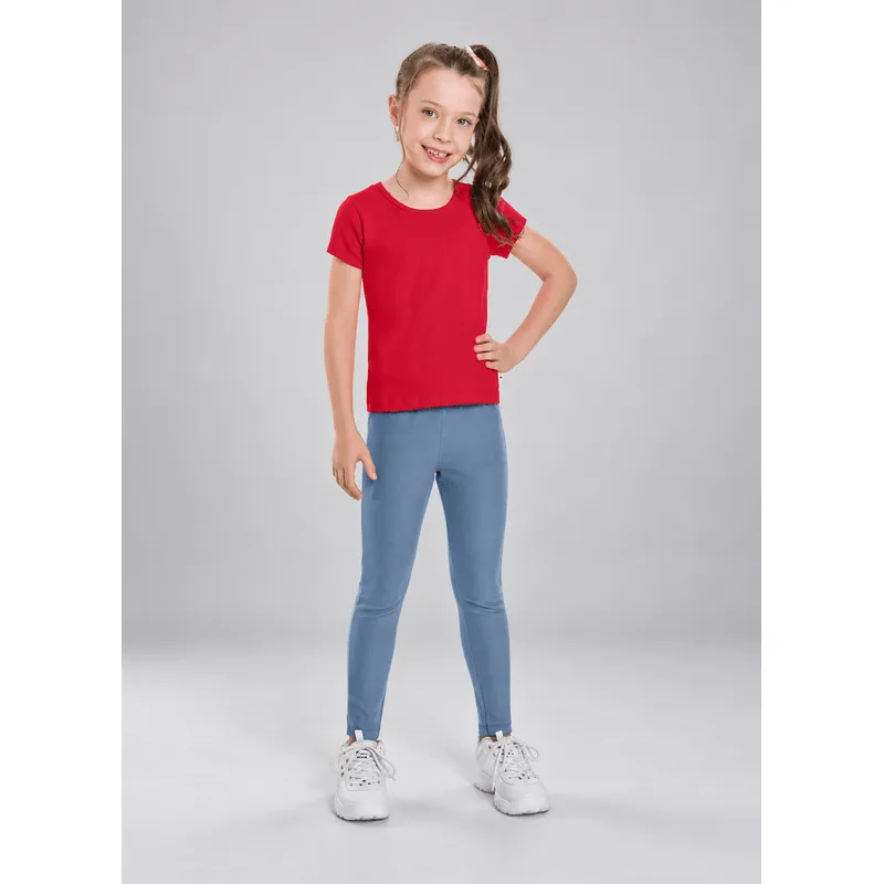 Calça legging básica infantil menina de cotton jeans Brandili - 8