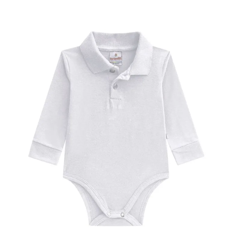 Body polo básico bebê menino de cotton Brandili Baby Branco 3