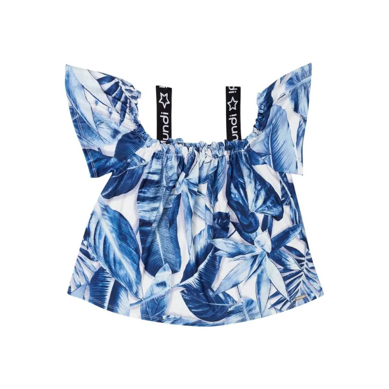 Conjunto Infantil Menina De Cotton Com Estampa Folhas Mundi Azul Conjunto Infantil Menina De Cotton Com Estampa De Folhas Mundi Azul 10