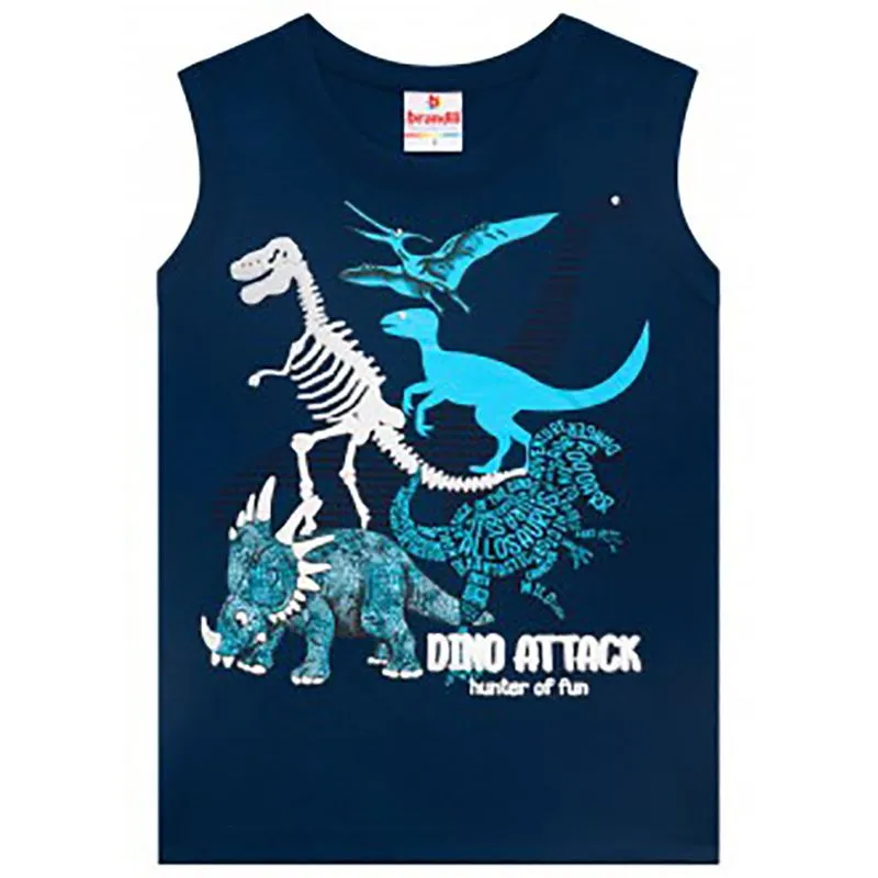 Regata Infantil Menino Com Estampa Dinossauros 1/3 - 34697- MARINHO-2