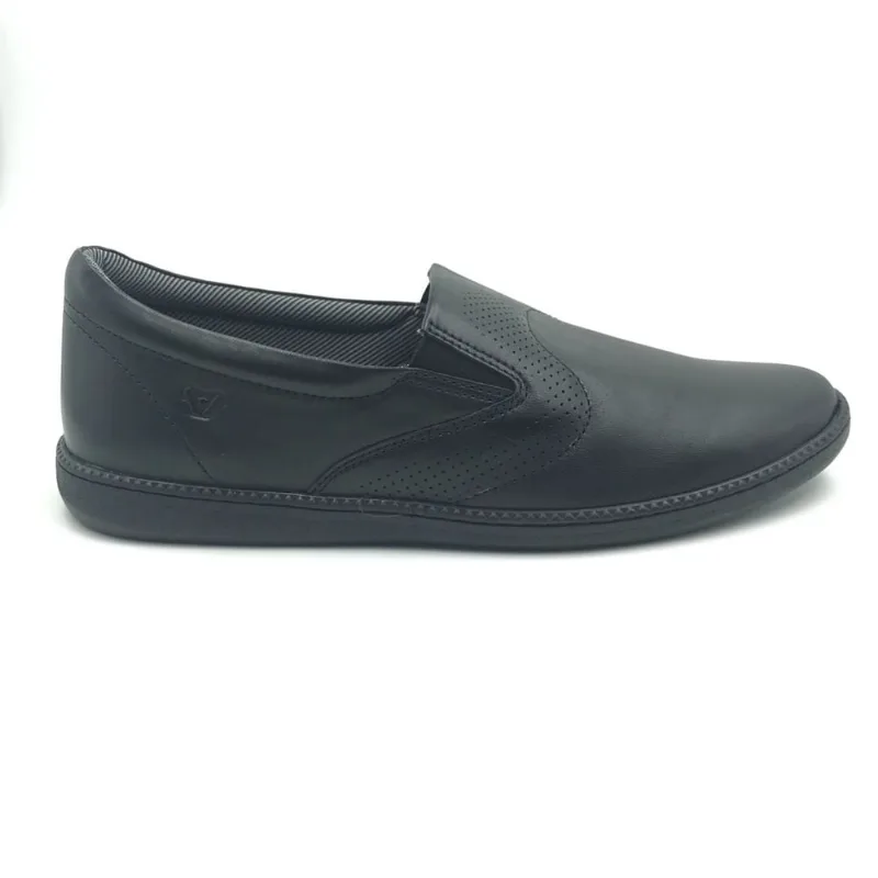 Sapato Vudalfor Mocassim Couro Preto 3036