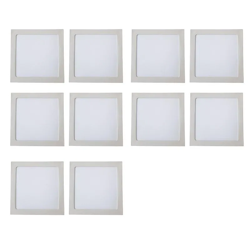 Embutido Fit Mega Led Quadrado 30x30 24w 2700k Kit Com 10