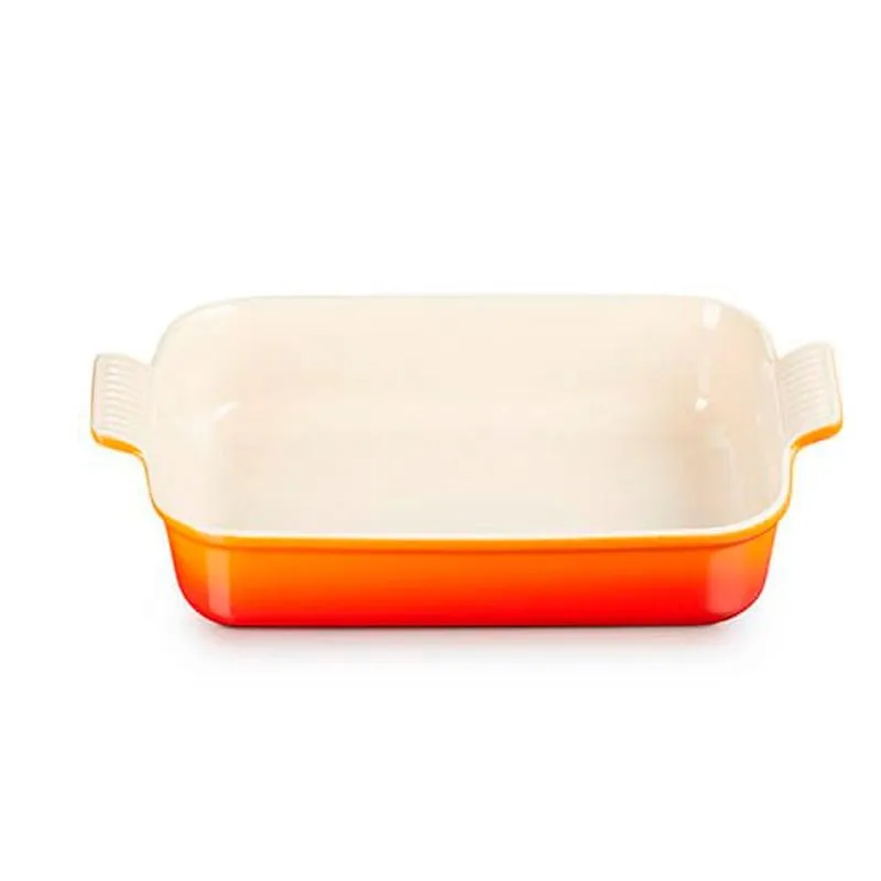Travessa Retangular 32 cm Heritage Laranja Le Creuset