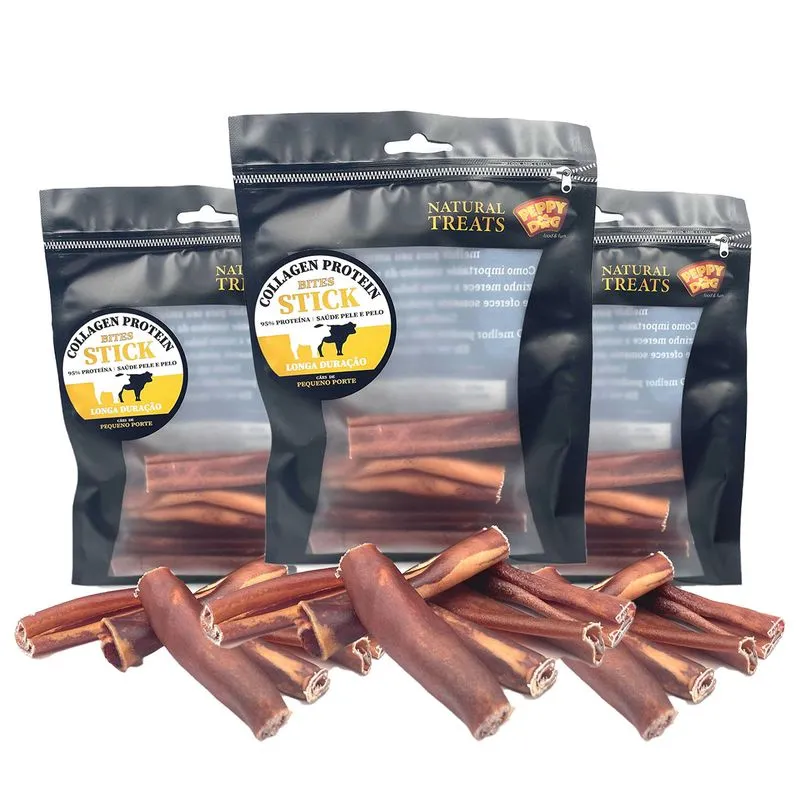 Kit 3 Petisco Natural Para Cães Bites Stick Com 6un Mordedor Peppy Dog