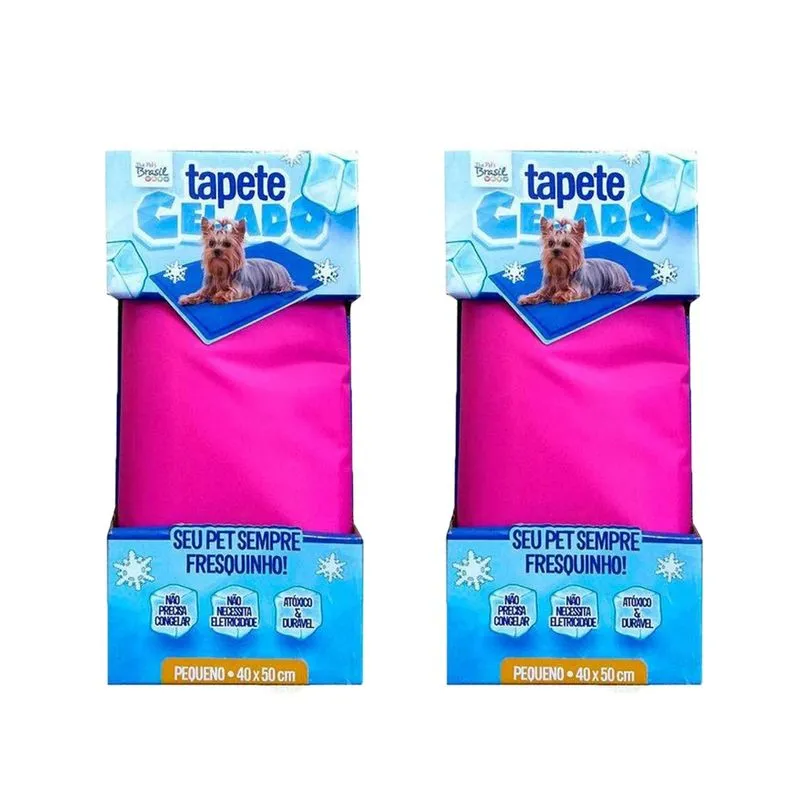 Kit 2 Tapete Gelado Para Cachorro Rosa 40x50cm