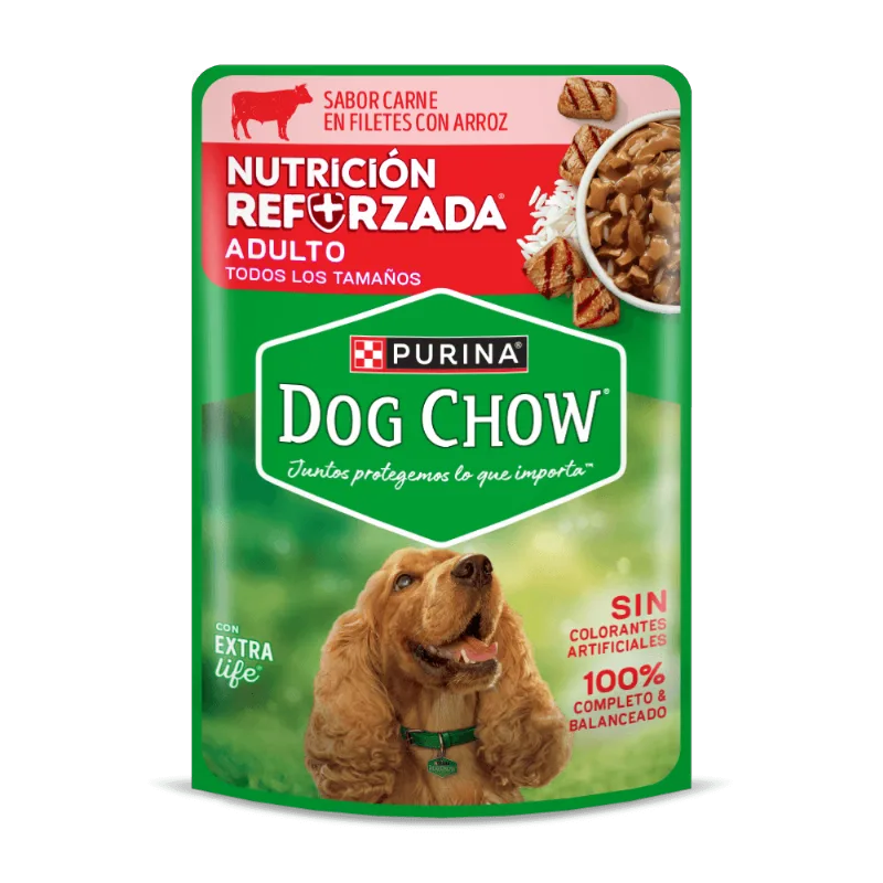 DOG CHOW ADULTO CARNE & ARROZ X 85 GRS