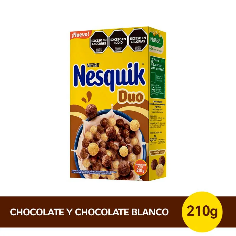 Cereal Sabor Chocolate y Chocolate Blanco 210 Grs Nesquik