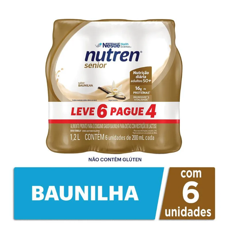 Complemento Alimentar Nutren Senior Baunilha 200ml Leve 6 Pague 4