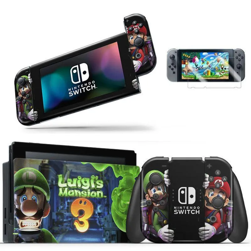 Skin Adesivo Protetor Para Nintendo Switch + Película Luigi Mansion B3