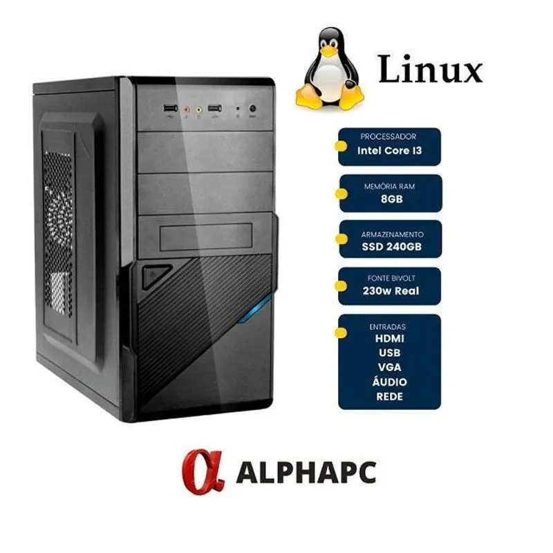 Computador Alphapc Intel Core I3 8gb Ssd 240 Gb
