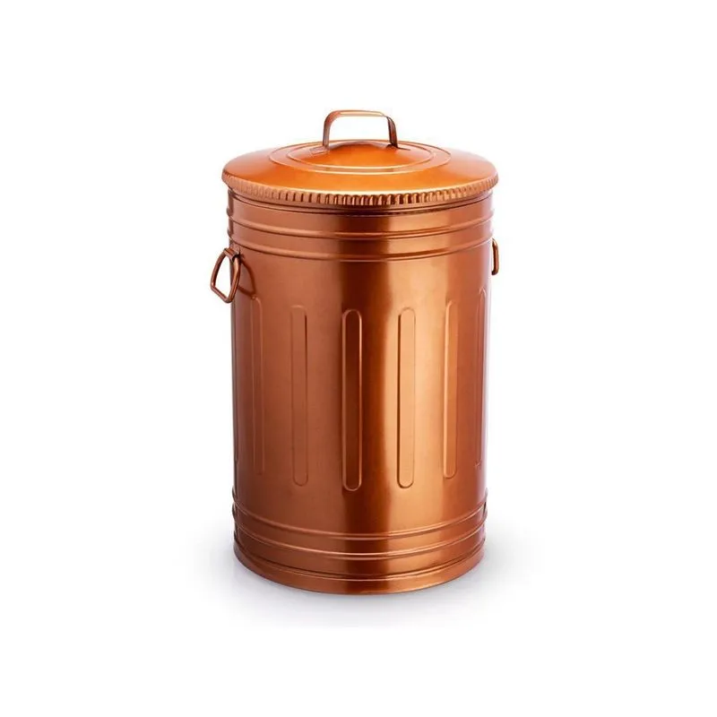 Lixeira Rose Gold 50 Litros Lata De Lixo Americana Cobre
