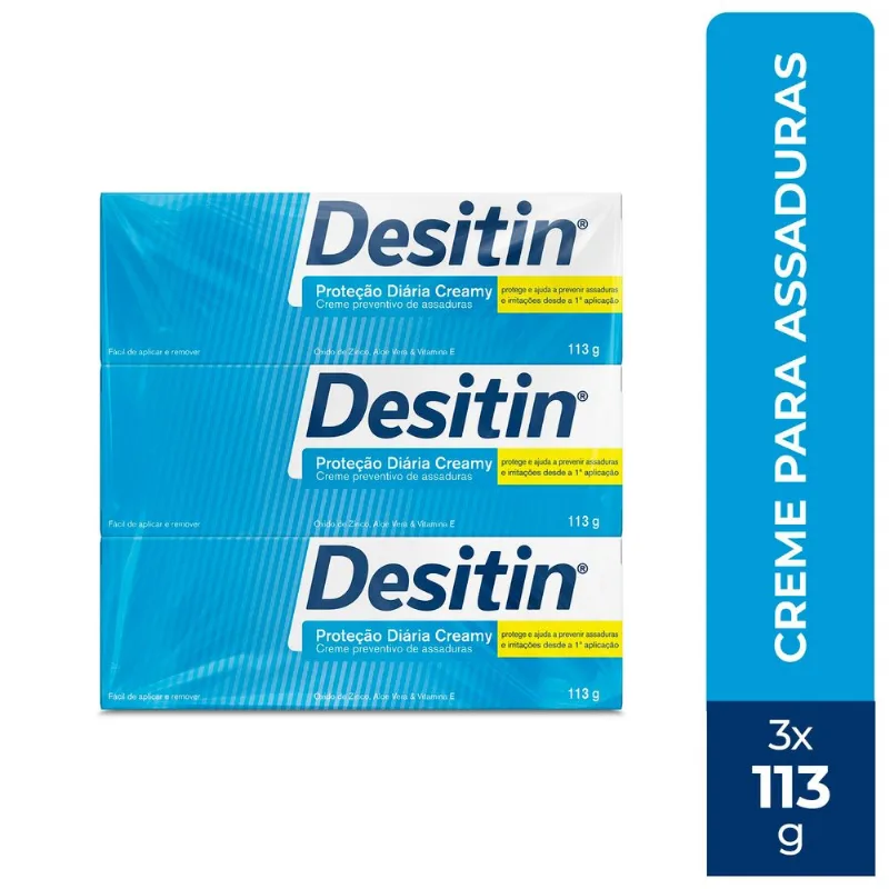 DESITIN® Proteção Diária Creamy Creme Preventivo De Assaduras Creamy kit com 3 unidades de 113g
