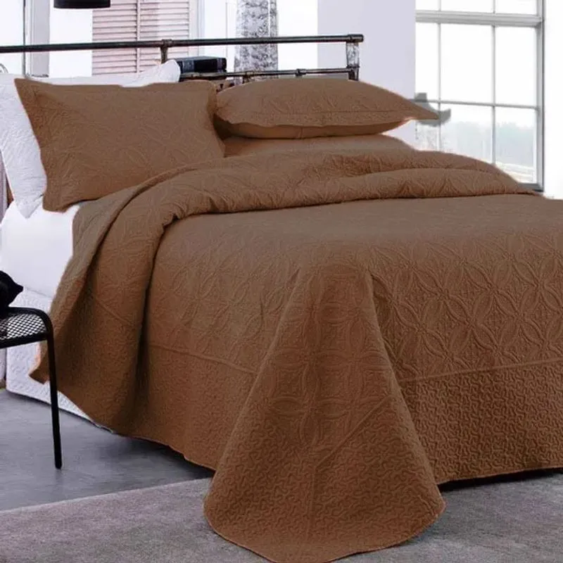 Cobre Leito Colcha Lisa Matelada King Size Rozac Provence