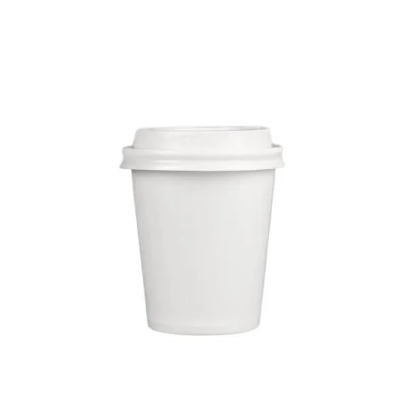 Copo Papel Branco Com Tampa Bico Branca 180ml - Cx 100un