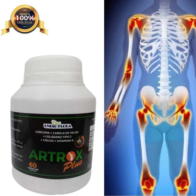 Artrox Plus 60 Cápsulas Para Artrite E Artrose Com Colágeno
