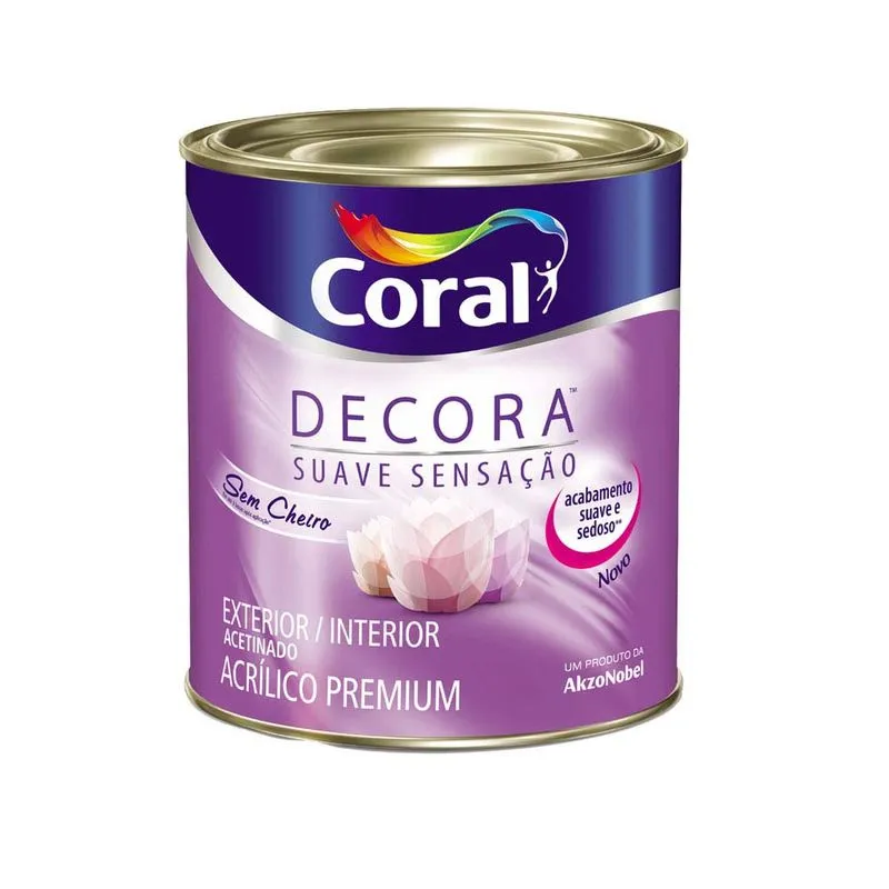 Tinta acrílica Decora Suave Sensação Premium acetinado base f 800ml Coral