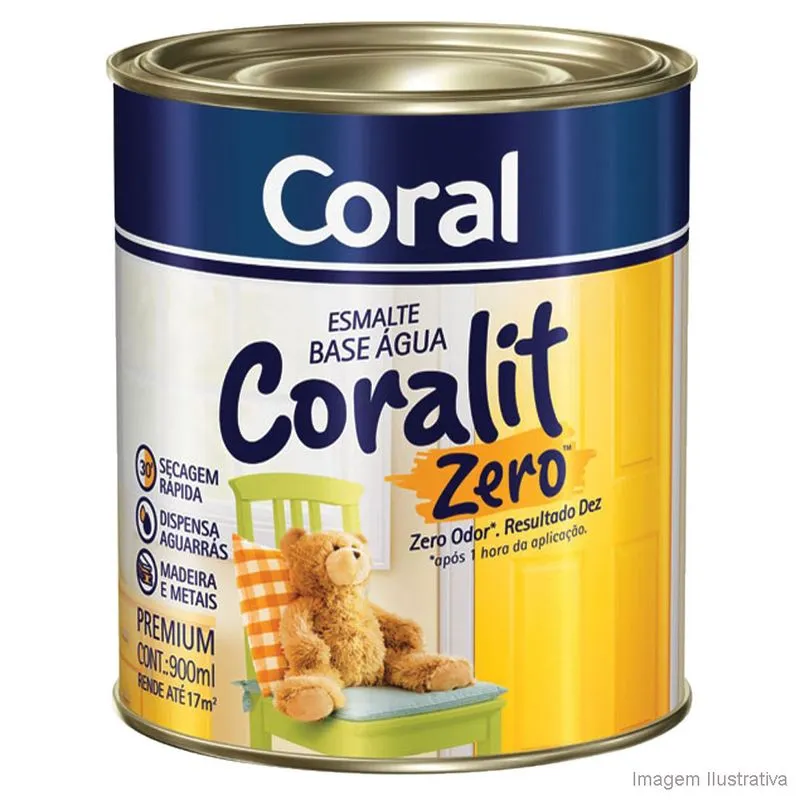 Esmalte Coralit base água acetinado acetinado 900ml areia Coral
