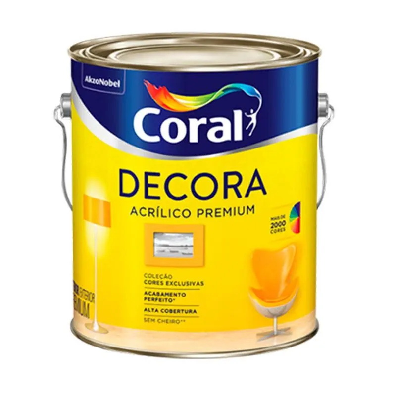 Tinta látex Decora acrílica 3,6L cogumelo japonês Coral