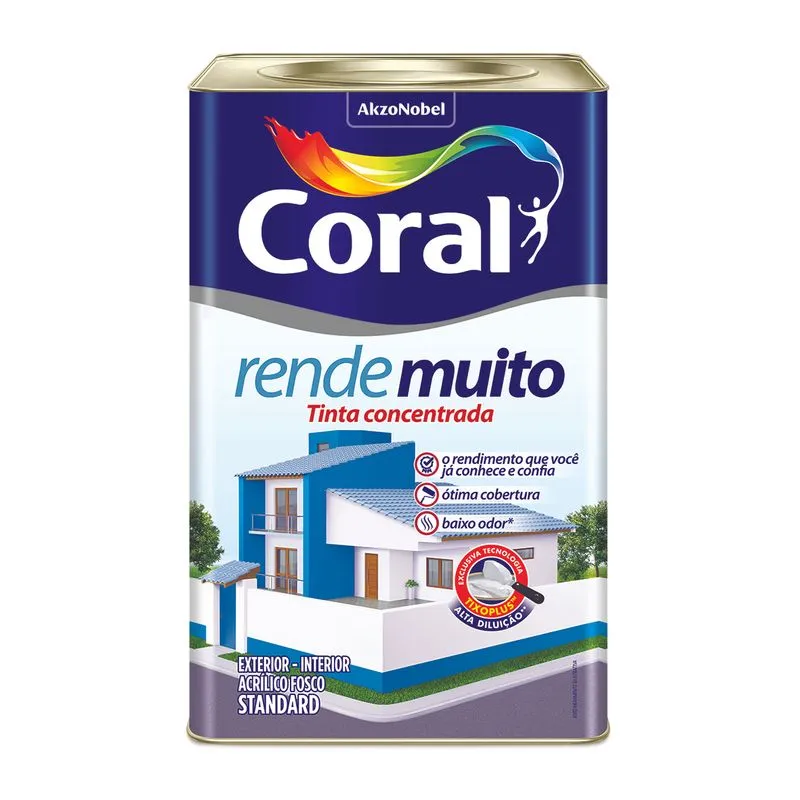Tinta Coral Rende Muito Acrílica Fosca Amarelo Canário 18 Litros