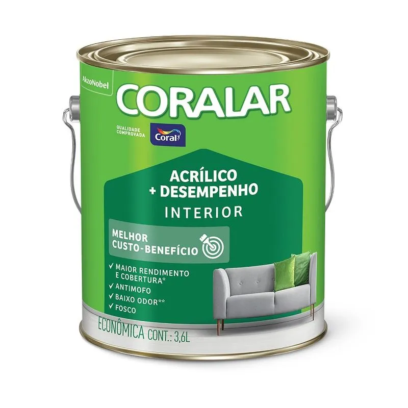 Tinta Coral Coralar Econômica acrílica fosca laranja cítrico 3,6L