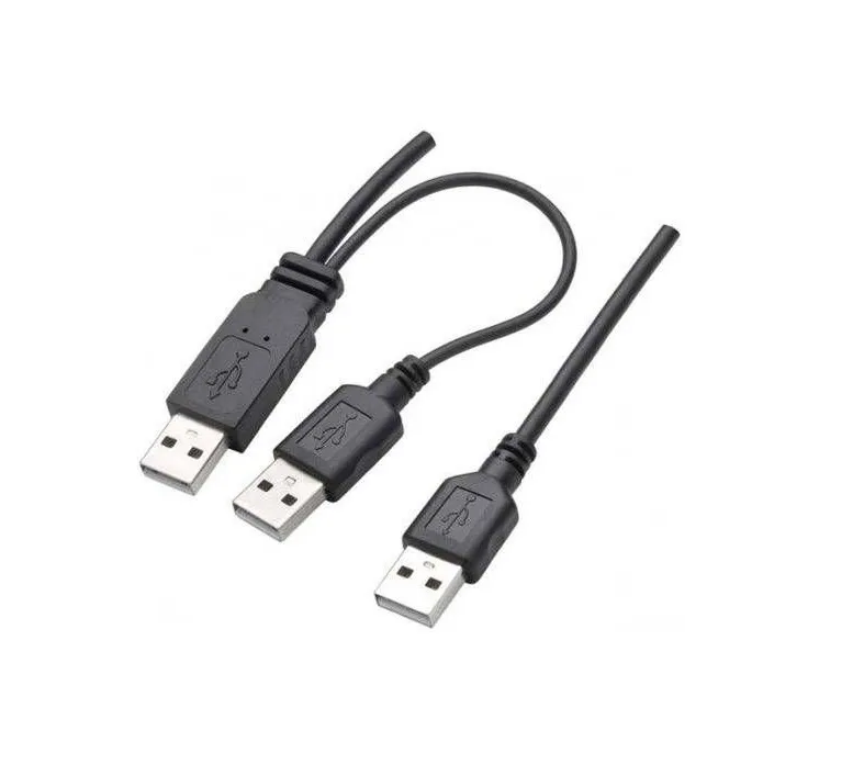 Cabo USB Y 1 USB A Macho A x 2 USB 70cm + 30cm P/ HD 2.0