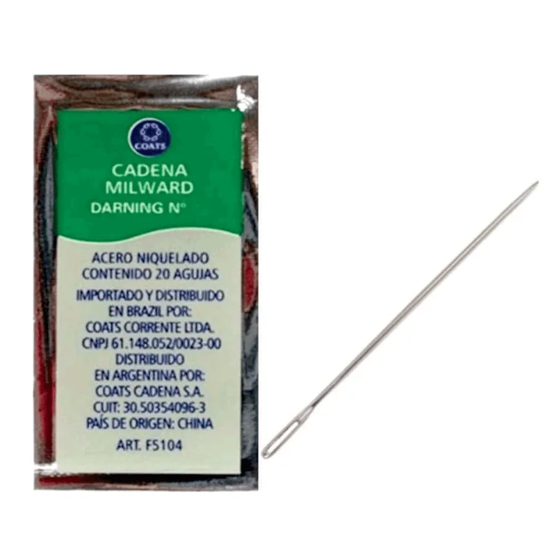 AGULHA DARNING MILWARD MAO R.F510 008 NIQUELADO ÚNICA