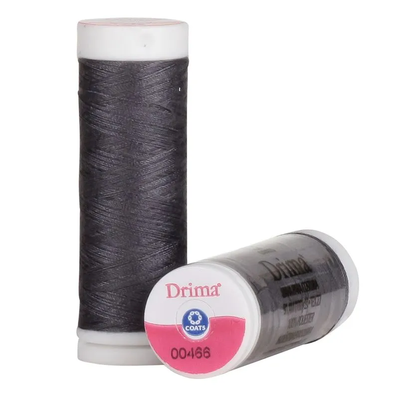 Linha de Costura Drima N126 10 Retros com 91,4 Metros Cinza Escuro 466 UN
