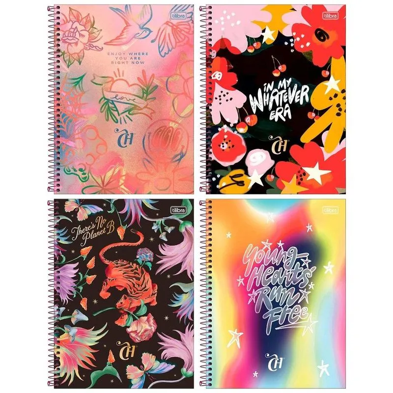 Caderno Espiral Tilibra Universitário Capa Dura 01 Matérial Capricho 80 Folhas - Embalagem Com 4 Unidades