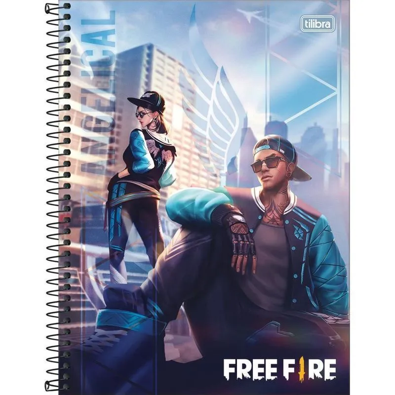 Caderno 01X1 Capa Dura Free Fire 80Fls Pacote Com 04