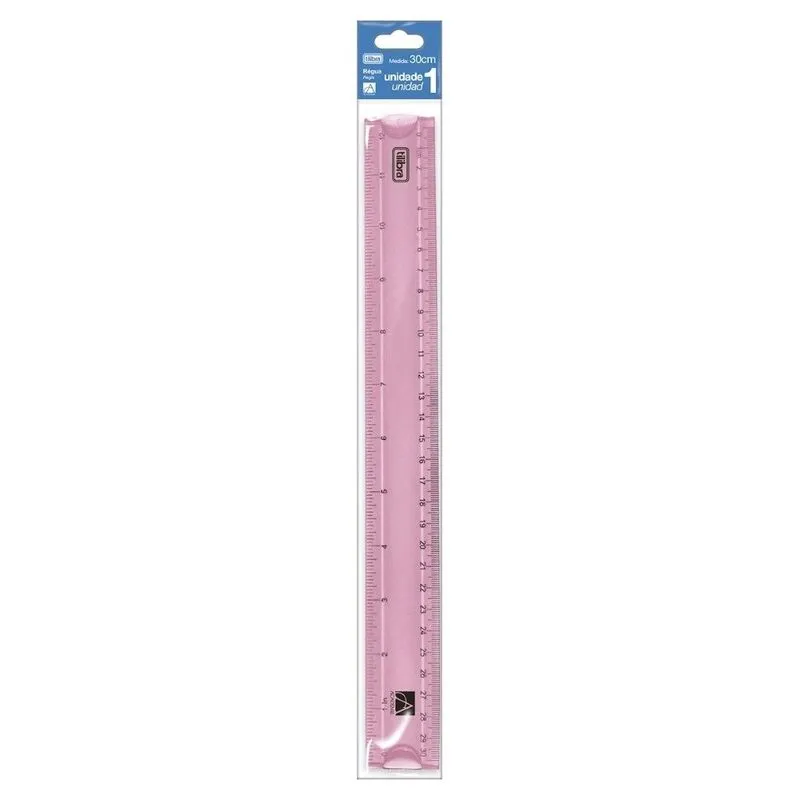 Régua Fexível Rosa Claro 30cm Tilibra