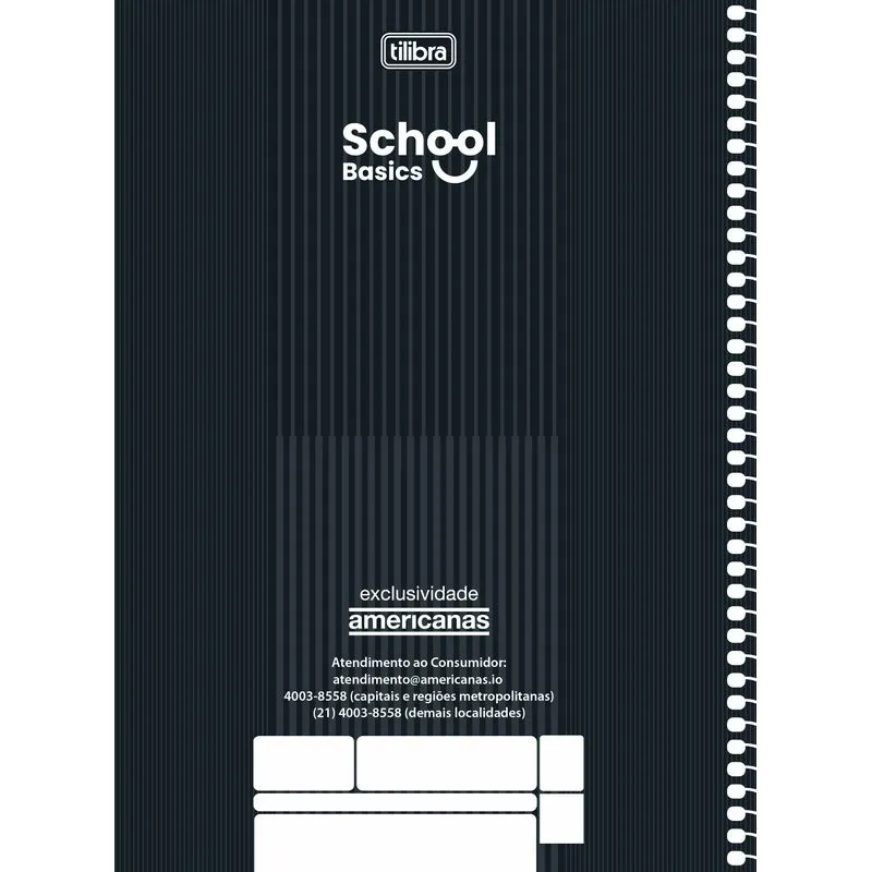 Caderno Universitário Capa Dura School Basics 15 Matérias 240 Folhas