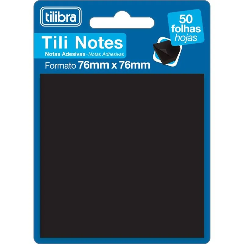 Bloco Adesivo Tili Notes 50 Folhas Preto - Tilibra