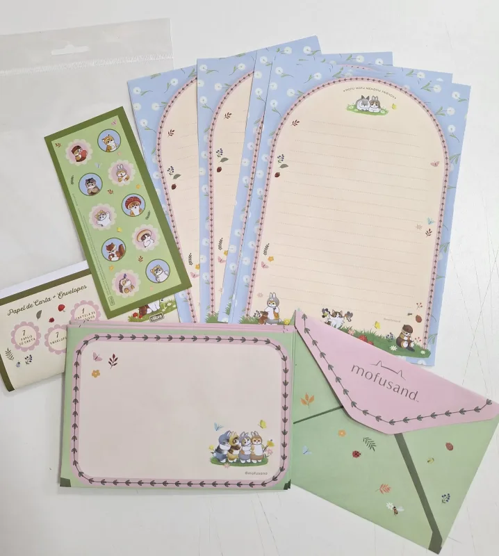 Papel Carta Mofusand Kit 7 envelopes + papel + adesivos 114x162mm Tilibra
