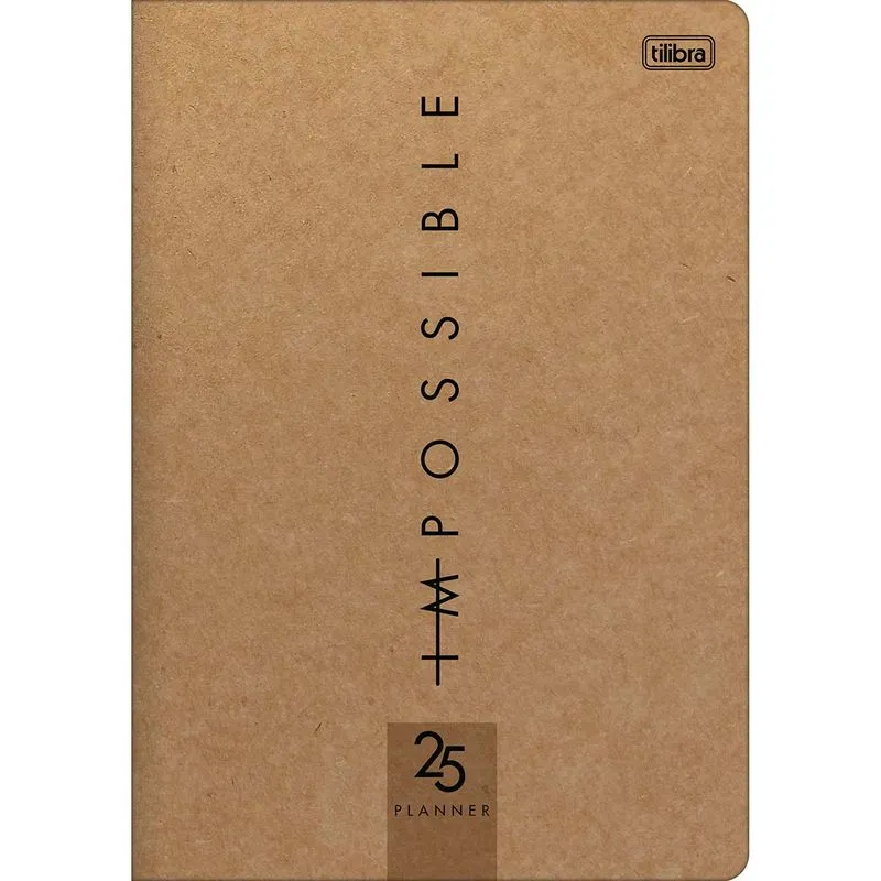 Tilibra - Planner Grampeado 17,8 X 25,4 Cm Kraftwork 90 G 2025 - Impossible