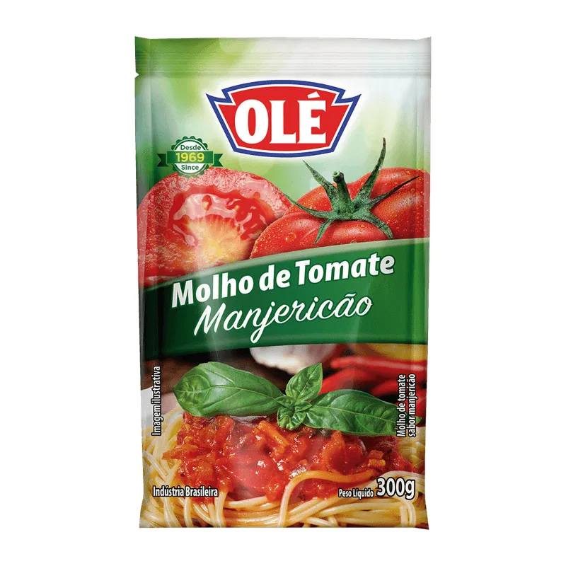 Molho de Tomate Olé Manjericão Sachê 300g